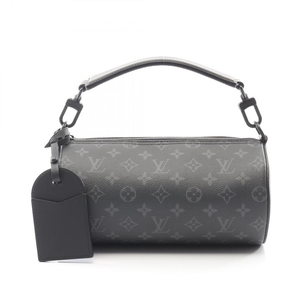 Louis Vuitton Soft Polochon Handbag Canvas Monogram Eclipse Black